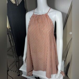 DKNY Halter Style Flowy Asymmetrical Hanker-chief A-line Swing Dress